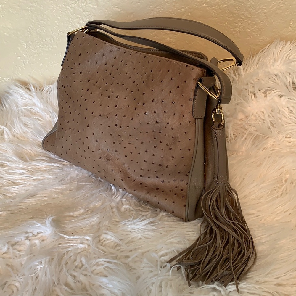 G.I.L.I. Jill Martin NEW ostrich print leather bag